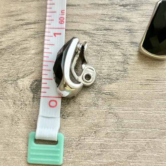 JJG Black Onyx and Sterling Silver Clip-On Earrings - Picture 3 of 4